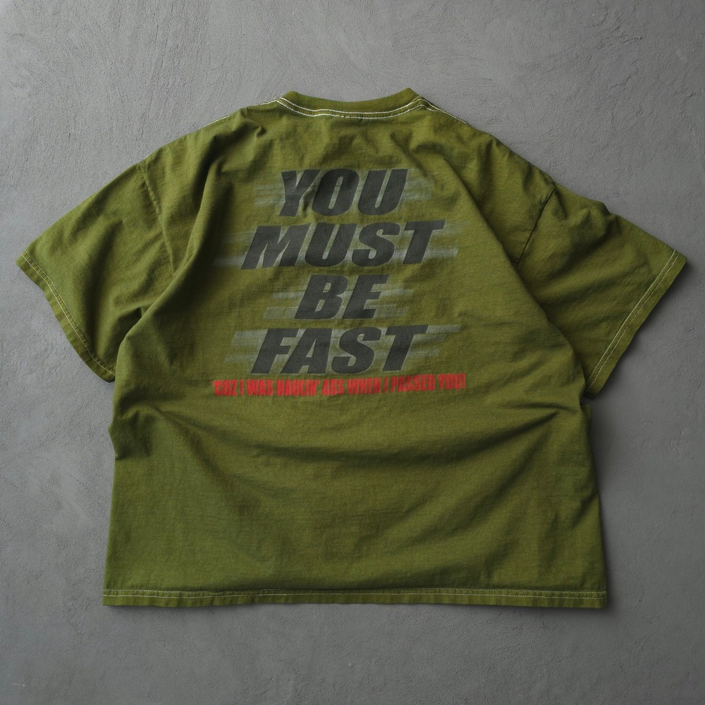 Vintage 2000s Gildan Green T-shirt 2XL No Limit You Must Be Fast